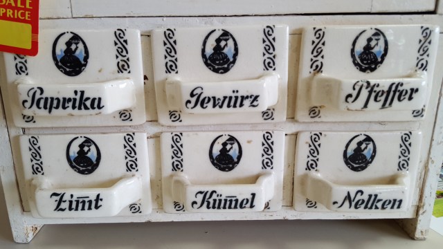 German Spice Cabinet with Porcelain tile and six drawers